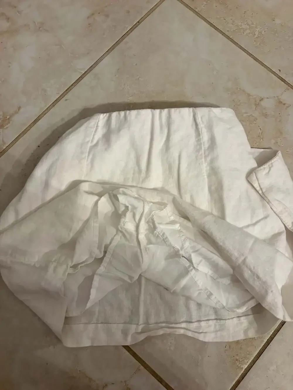 Abercrombie & Fitch White Linen Blend Wrap Skort